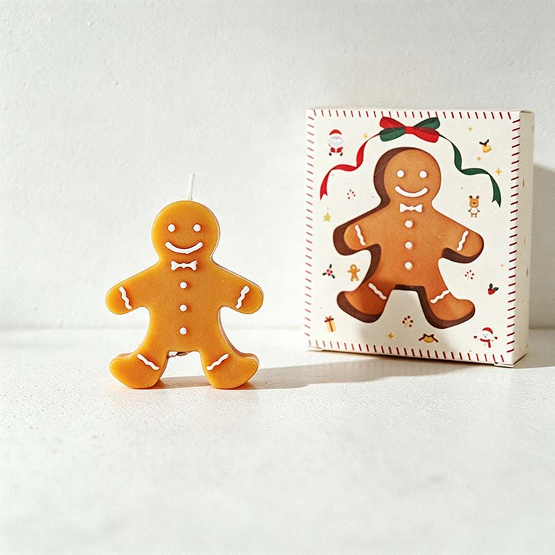 CouldNook Gingerbread Figure Scented Candle - Smiling Face And Icing Details