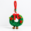 CouldNook Christmas Bag Charm - Plush Tree and Bow-trimmed Wreath Designs