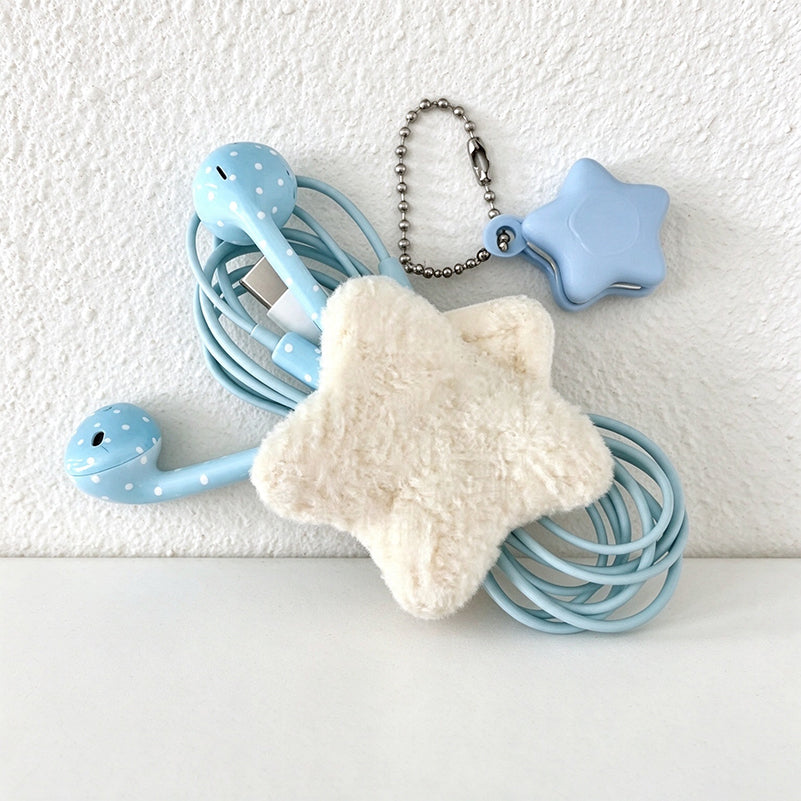 Plush Star Cable Organizer - Rounded Five-Point Wrap