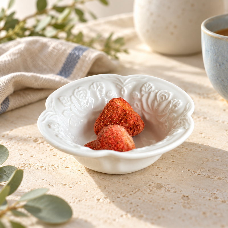 CouldNook Floral Dipping Dish - Embossed Scalloped Rim