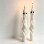 CouldNook Ghost Taper Candle - Twisted Body And Expressive Dark Eyes