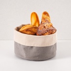 CouldNook Cotton Canvas Bread Basket - Round Two Tone Storage