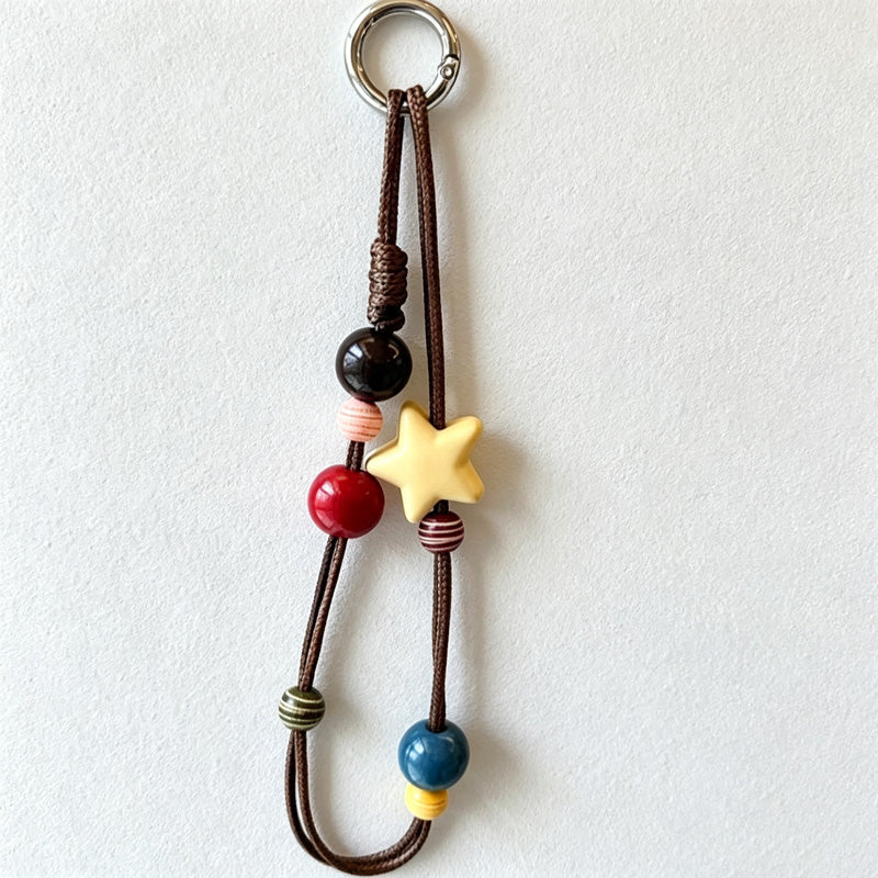CloudNook Phone Wrist Strap-Retro Star Beaded Double-Strand Design