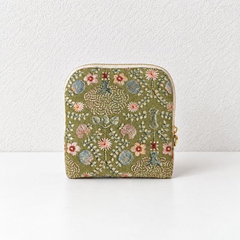CouldNook Floral Jewelry Pouch - Zippered Border And Layered Interior Storage
