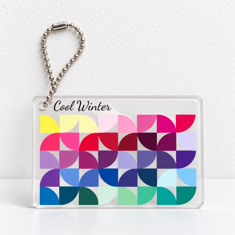 CouldNook Seasonal Color Palette Keychain - Geometric Swatches and Clear Border