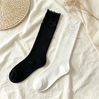 CouldNook Lace Panel Boot Socks - Tall Shoe Accent