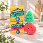 Christmas Temperature-Sensitive Dishwashing Sponges with Smiling Faces