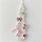 CloudNook Beaded Phone Wrist Strap-Cartoon Cat Bow Design