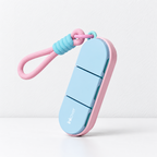 CouldNook Three-Compartment Pill Box - Contrasting Colors and Attached Carry Loop
