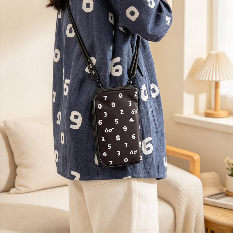 CouldNook Number Print Crossbody Pouch - Cord Strap