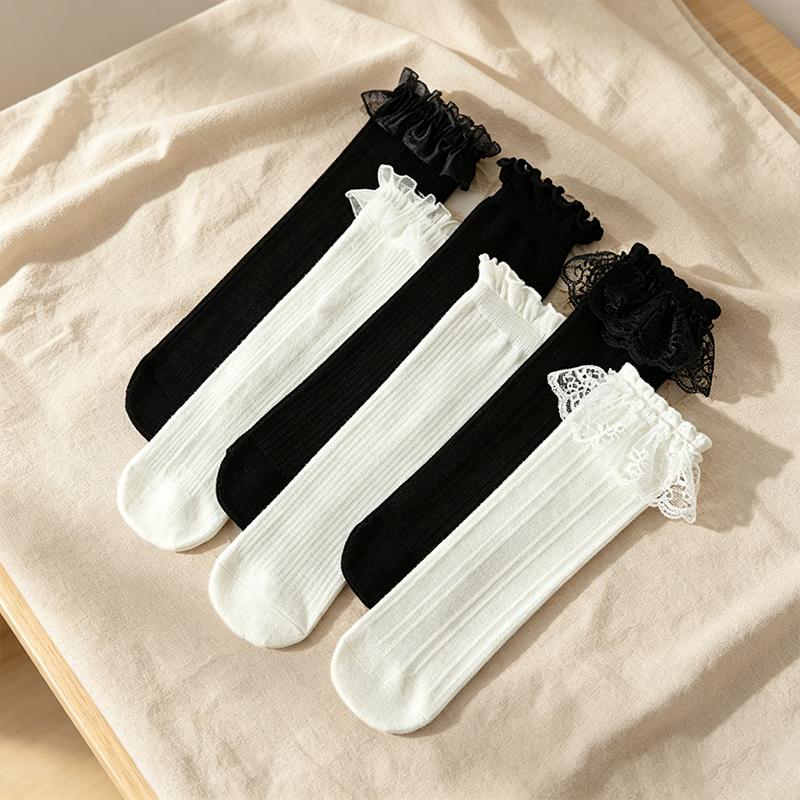 CouldNook Ruffle Bow Kids Socks - Sweet Outfit Accent