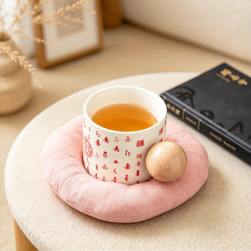 CouldNook Padded Coaster - Raised Fabric Ring and Recessed Round Center