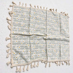 CouldNook Tassel Tablecloth - Floral Prints and Subtle Striped Pattern Options