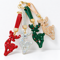 CouldNook Christmas Rhinestone Keychain - Festive Shapes and Decorative Attachment Options