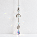 CouldNook Celestial Suncatcher - Silver-Toned Motifs and Linked Faceted Decorations