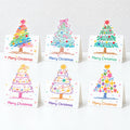 CouldNook Pastel Christmas Tree Greeting Card - Shaped Painted Top