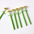 CouldNook Flower Gel Pen - Leafy Stem Barrel And Yellow Petals