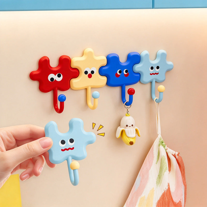 CouldNook Puzzle Adhesive Hook Set - Character Faces and Rounded Tips