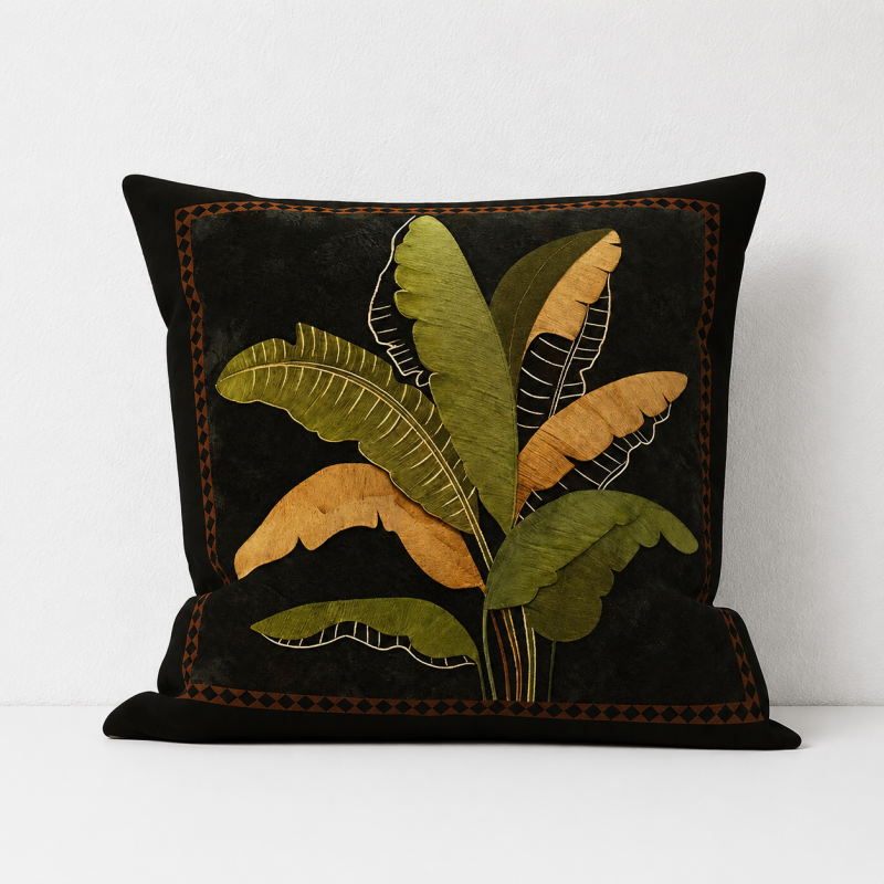 CouldNook Botanical Decorative Pillow Cover - Dark Framed Artwork