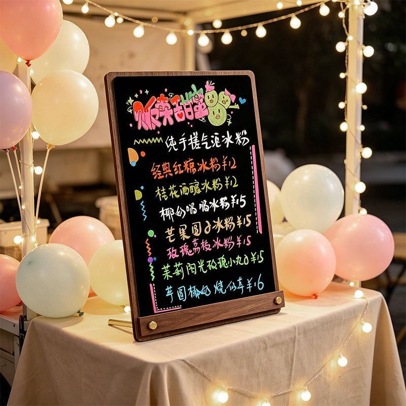 CouldNook Freestanding Wooden Frame Mini Chalkboard - Rewritable Tabletop