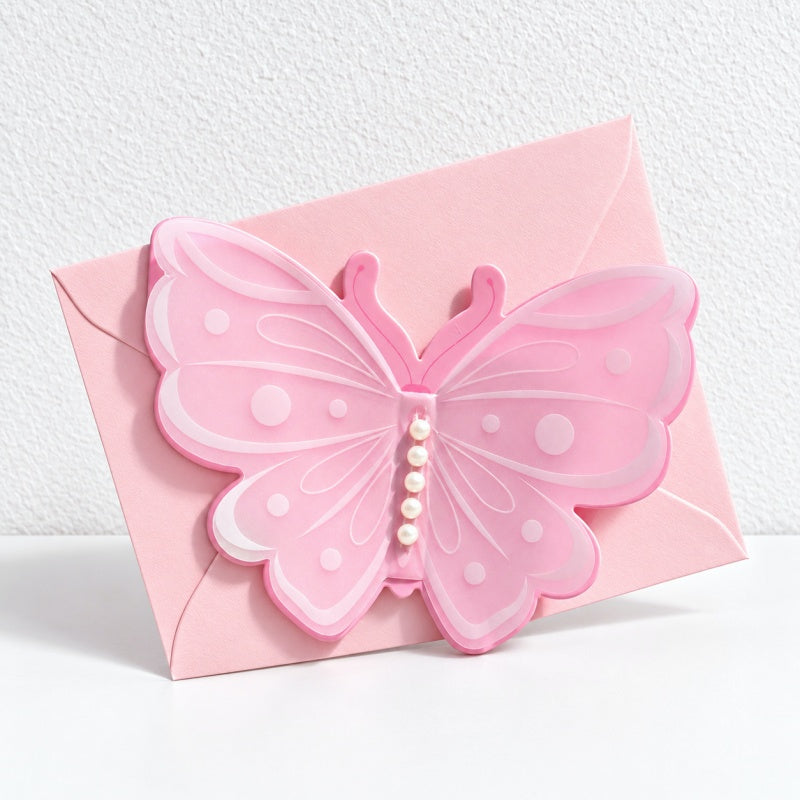 CouldNook Butterfly Pop Up Greeting Card - Layered Pearl Accent