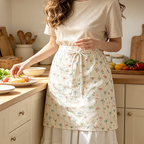 CouldNook Pastel Floral Waist Apron - Easy Home Organizer