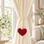CouldNook Heart Curtain Tieback - Plush Pendant and Beads