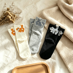 CouldNook Soft Cat Motif Crew Socks - Everyday Footwear Accent