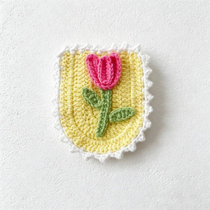 CouldNook Yarn Floral Applique Patch - Three Raised Motif Designs