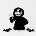 CouldNook Halloween Yarn Reaper Doll - Hooded Figure and Props