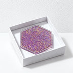 CouldNook Glitter Resin Coaster - Hexagonal Outline and Sparkling Inclusions