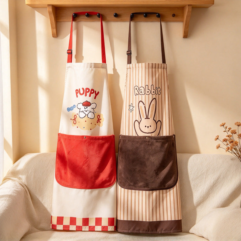 CouldNook Animal Kitchen Apron - Detachable Hand Cloth And Front Pocket