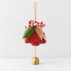 CouldNook Christmas Tree Bell Hanging - Ribbon Bow And Suspended Bell Detail