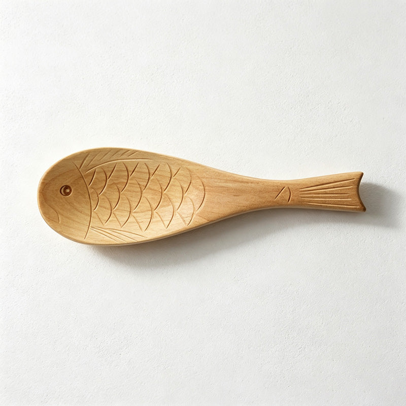 CouldNook Fish‑Shaped Wooden Rice Spoon‑Non‑Stick Kitchen Utensil
