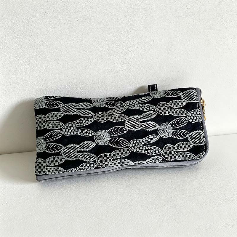 CouldNook Embroidered Eyeglass Pouch - Navy and Brown Options
