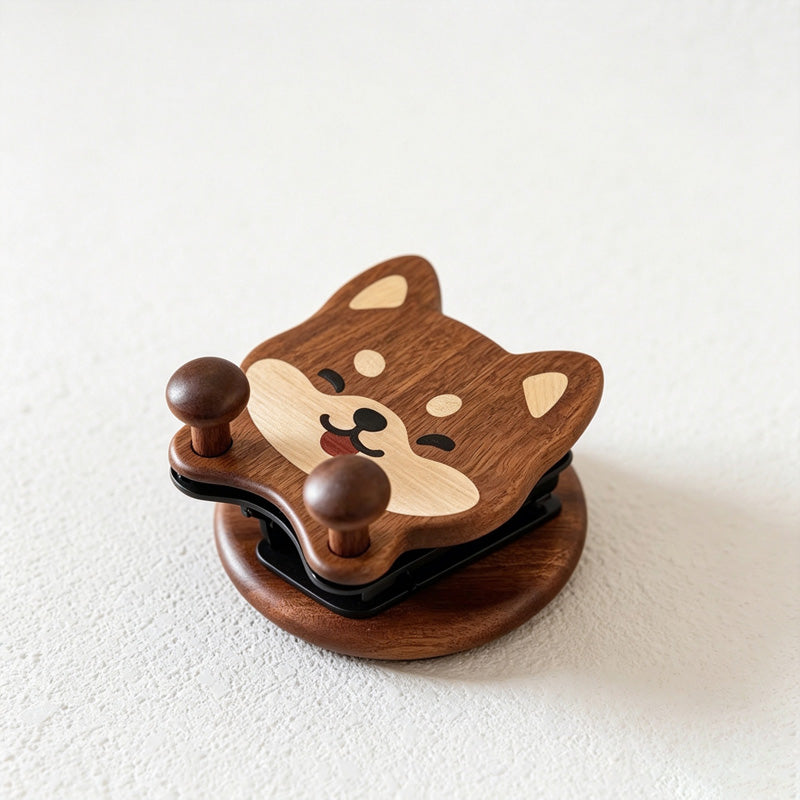 CouldNook Rotating Wooden Phone Stand - Animal Character Designs