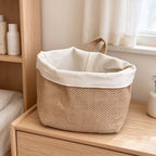 CouldNook Hanging Storage Basket - Folded Fabric Rim and Cat Label