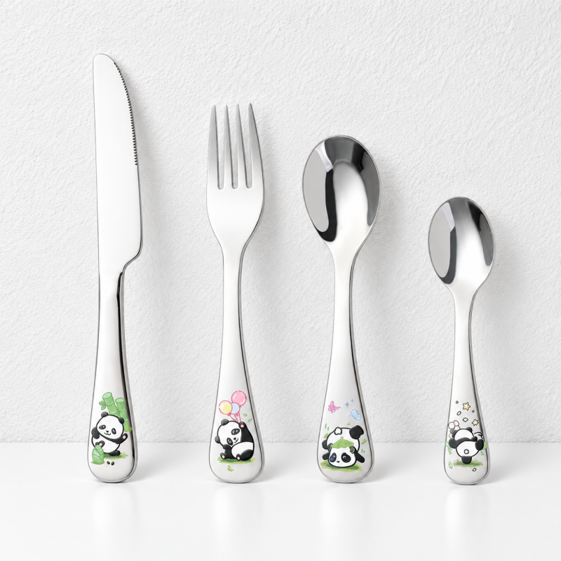 CouldNook Children Flatware - Colorful Cartoon Animal Handles Accent