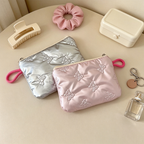 CouldNook Quilted Metallic Cosmetic Bag - Vanity Storage Accent