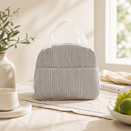 CouldNook Ribbed Lunch Bag - Rounded Top and Front Pocket