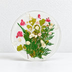 CouldNook Botanical Acrylic Coaster - Round Form and Floral Details