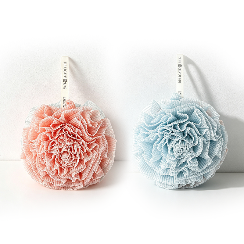 CouldNook Double Layer Bath Pouf - Wavy Two Tone Mesh
