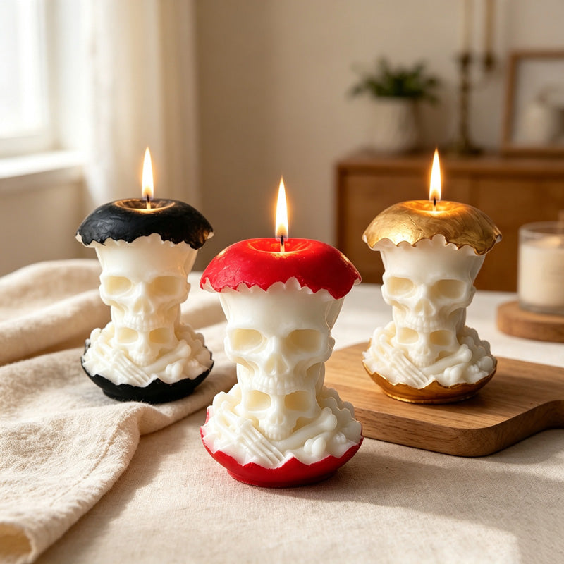 CouldNook Skull‑Apple Halloween Scented Candle‑Spooky Holiday Table Ornament