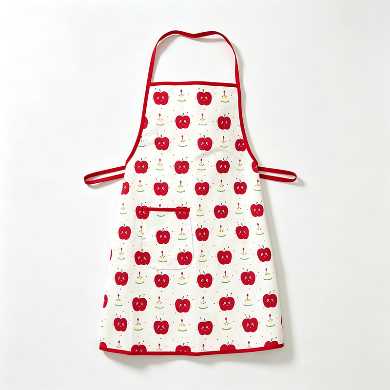 CouldNook Apple Bib Apron - Bright Red Pocket Detail