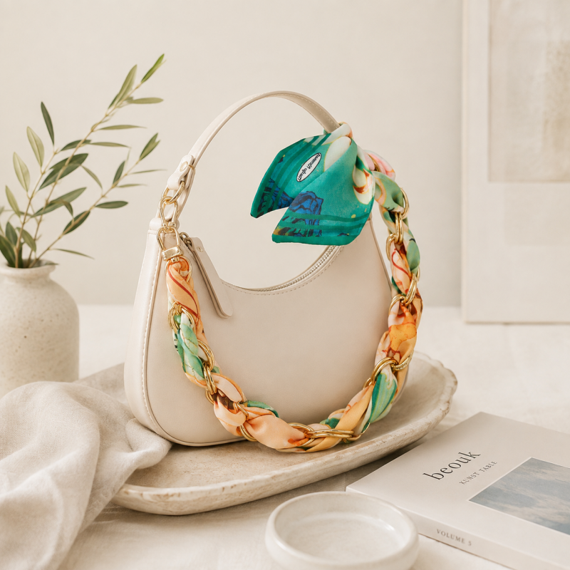 CouldNook Botanical Scarf Phone Wrist Strap - Upscale Anti‑Drop Lanyard
