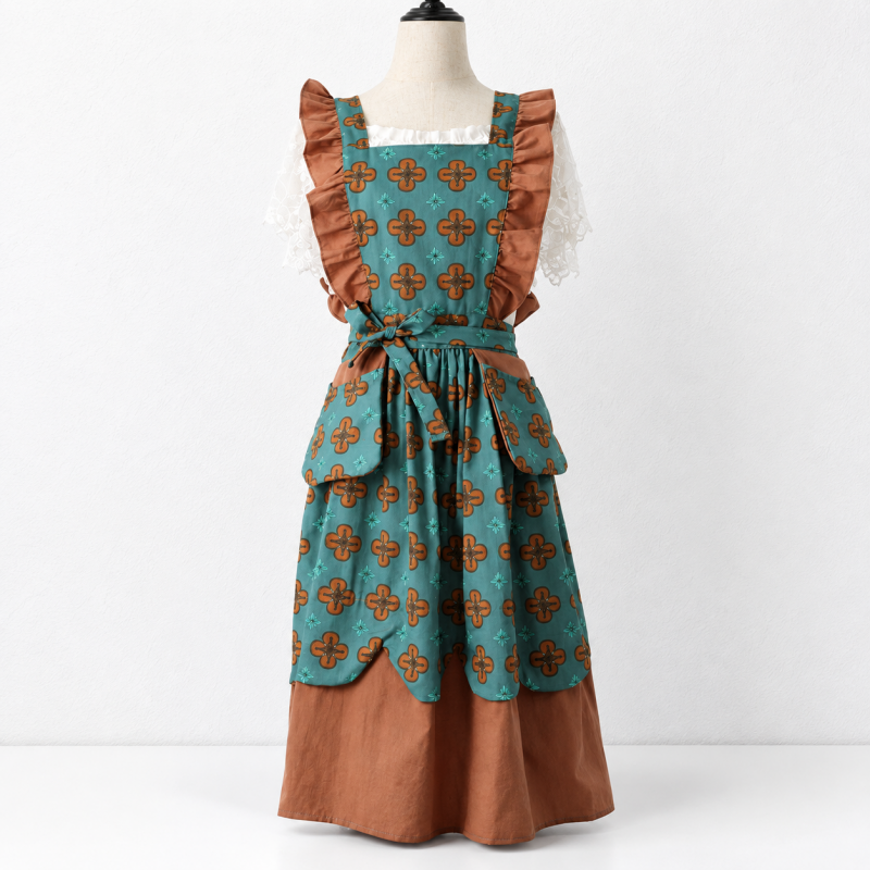 CouldNook Floral Kitchen Apron - Ruffled Edge Detail Kitchen Wear