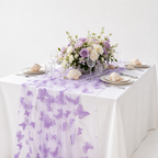 CouldNook Butterfly Mesh Table Runner - Sheer Flocked Party Accent