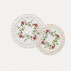 CouldNook Embroidered Floral Lace Coaster 2PCS Set - Tray Styling Accent
