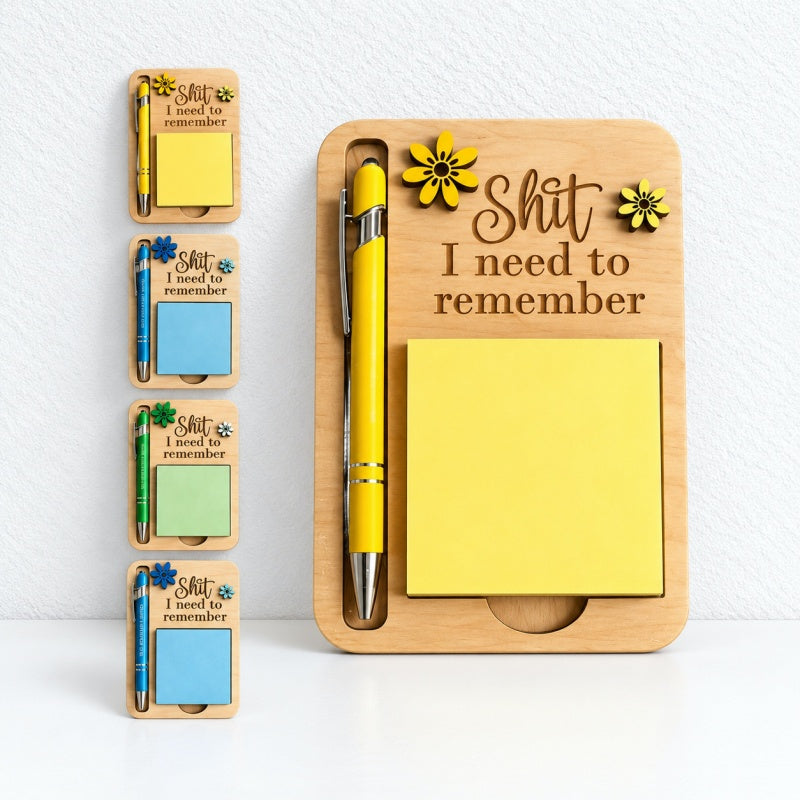 CouldNook Wood Notepad Holder - Message Detail and Pen Recess