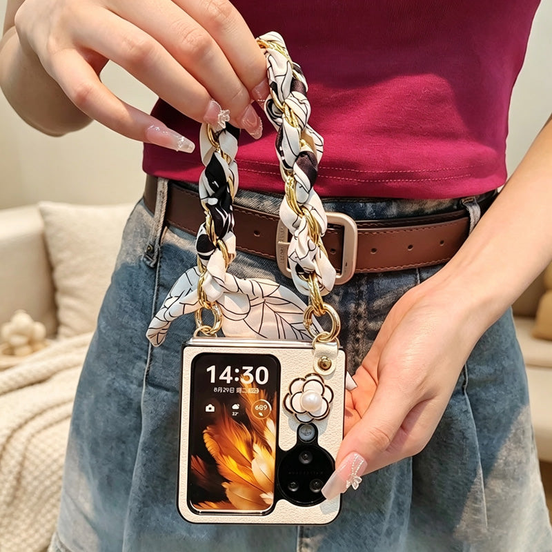 CouldNook Graphic Phone Wrist Strap - Monochrome Braided Scarf Loop